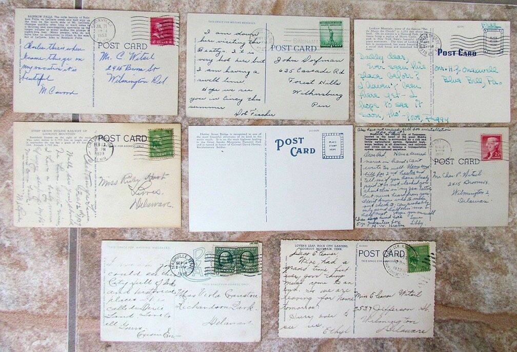 LOT OF 8 VINTAGE POSTCARDS - VIEWS OF TENNESSEE