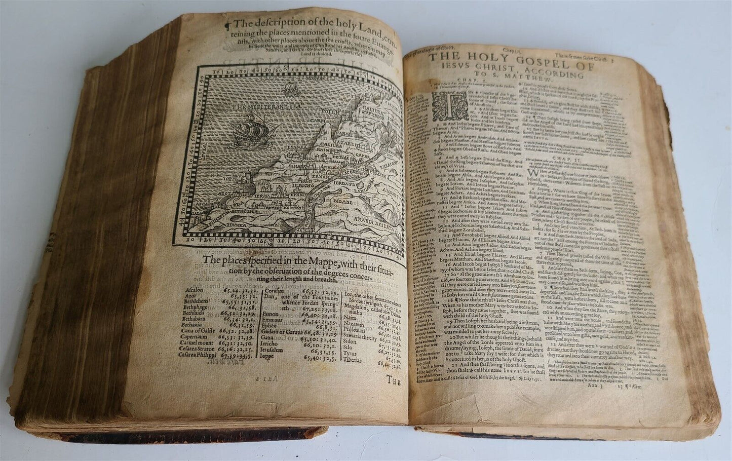 1608 BIBLE in ENGLISH by Robert Barker antique