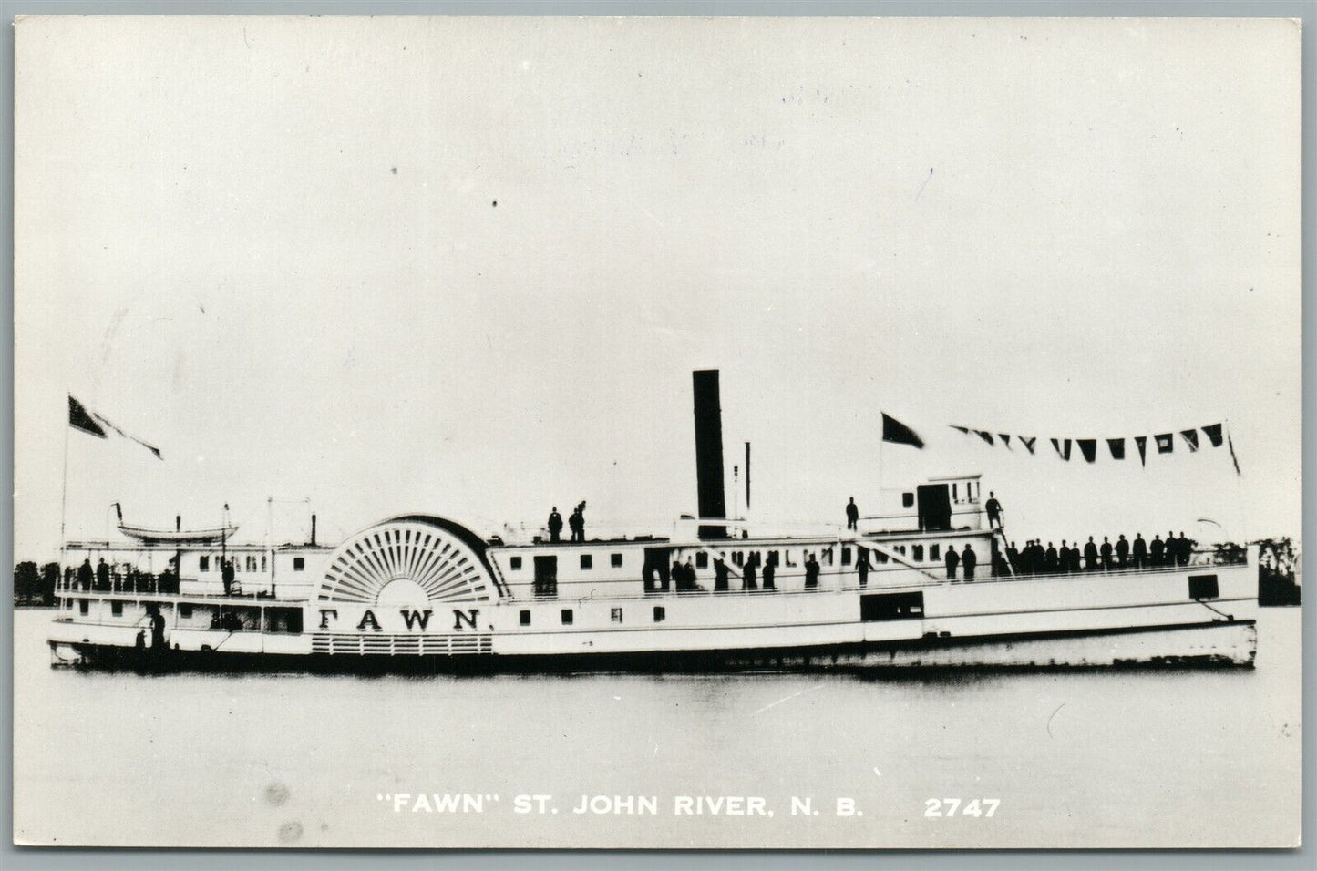 SHIP FAWN ST.JOHN RIVER CANADA VINTAGE REAL PHOTO POSTCARD RPPC