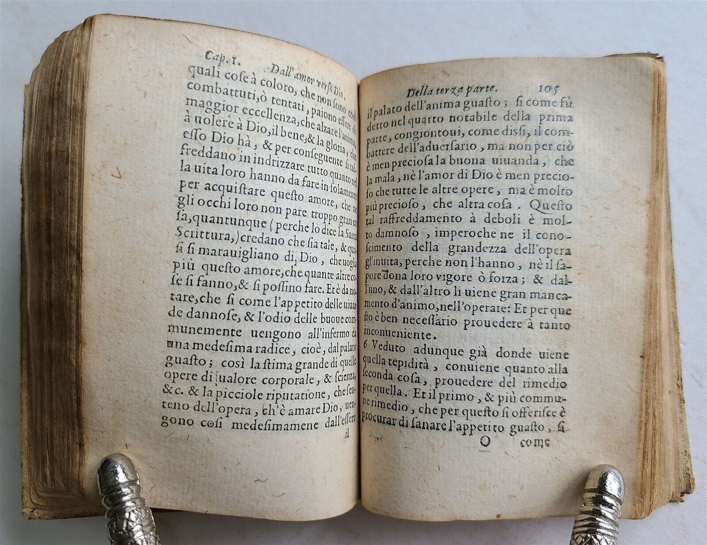 1586 ARTE DE SEVIRE A DIO antique in ITALIAN vellum binding