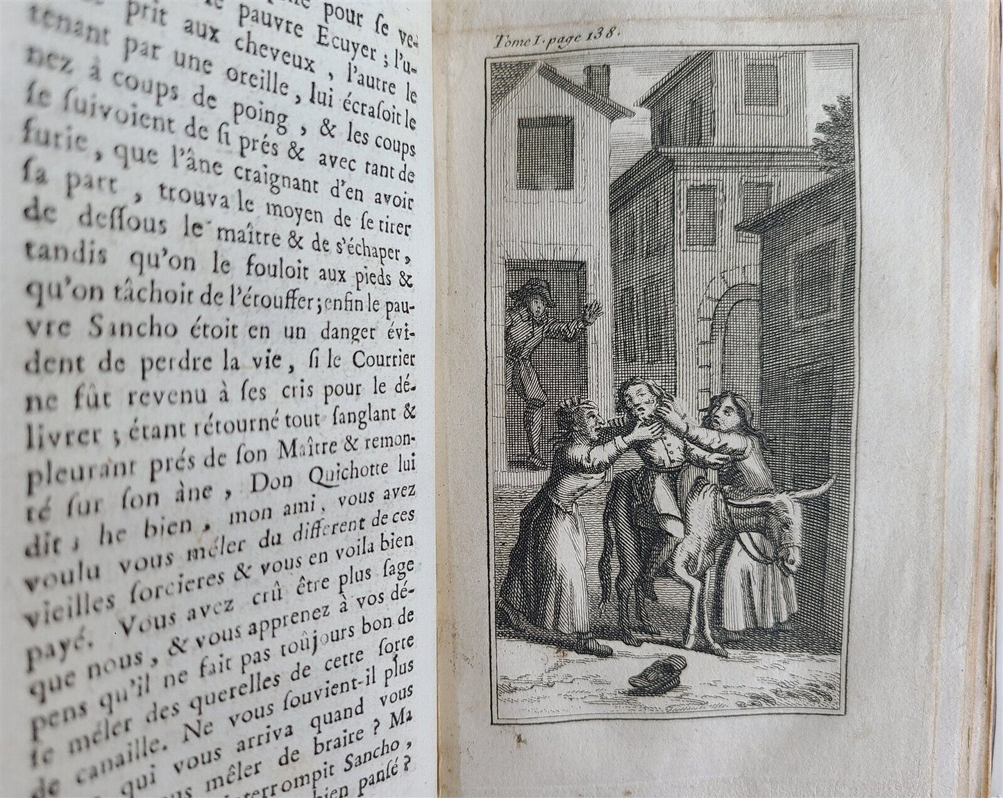 1722-1726 DON QUICHOTTE DE LA MANCHE by CERVANTES 6 VOLUMES antique ILLUSTRATED