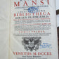 1703 BLIND-STAMPED PIGSKIN BOUND ANTIQUE FOLIO by Josephi Mansi