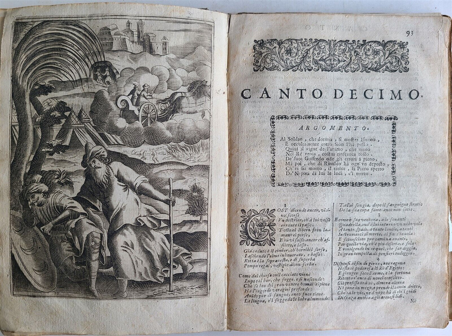 1665 LA JERUSALEMME LIBERATA di TORQUATO TASSO FULLY ILLUSTRATED antique