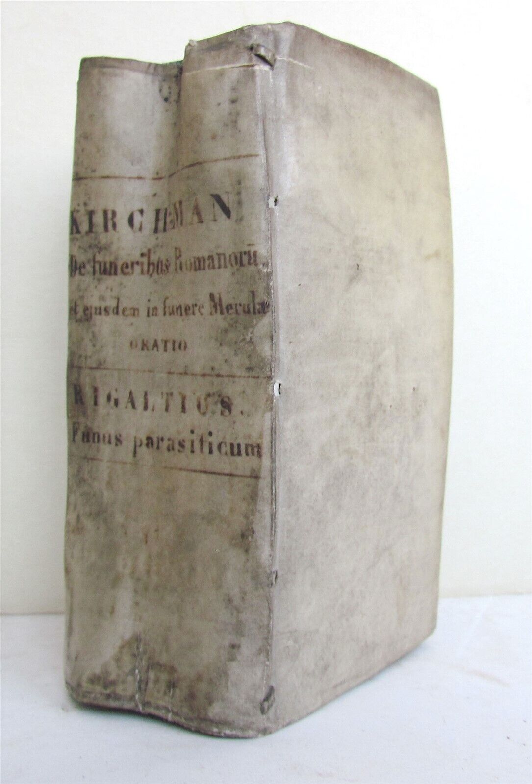 1672 ROMAN FUNERALS ILLUSTRATED vellum bound antique DE FUNERIBUS ROMANORUM