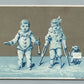 KETTERLINUS PHILADELPHIA PA ADVERTISING ANTIQUE TRADE CARD BEGGAR BOYS w/ DOG