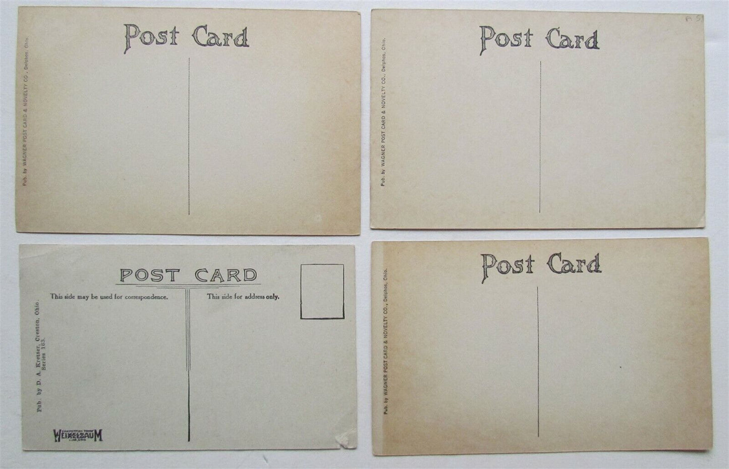 CRESTON OH lot of 4 ANTIQUE POSTCARDS RAILROAD STATIONS RAILWAY TRAIN DEPOT