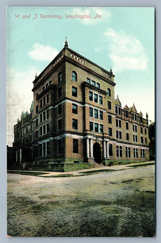 WASHINGTON PA W. & J. COLLEGE DORMITORY ANTIQUE POSTCARD