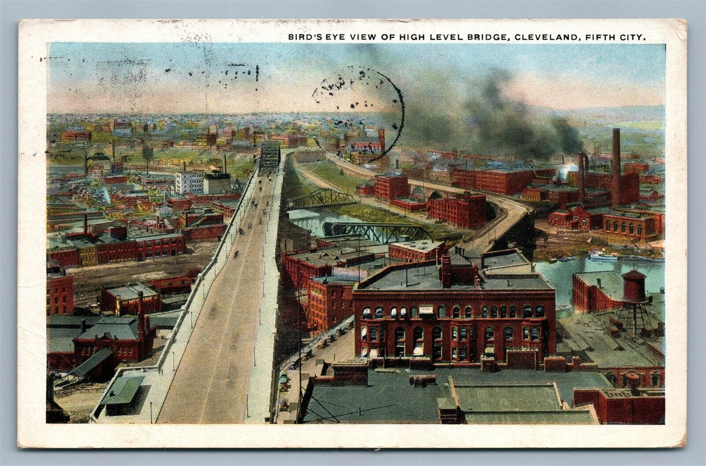 CLEVELAND OH HIGH LEVEL BRIDGE 1922 ANTIQUE POSTCARD