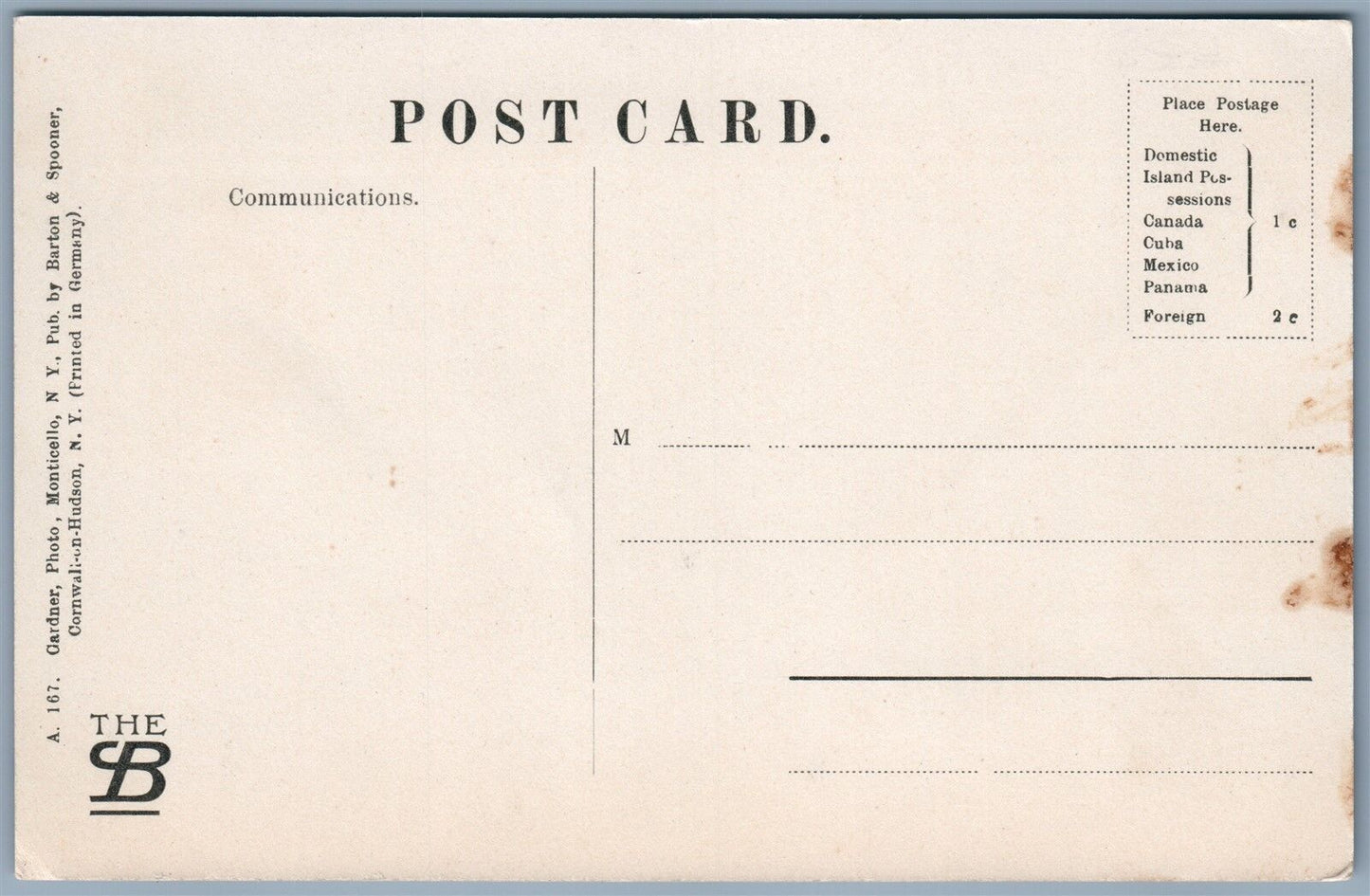 MONTICELLO SULLIVAN CO. NY LIBERTY STREET ANTIQUE POSTCARD