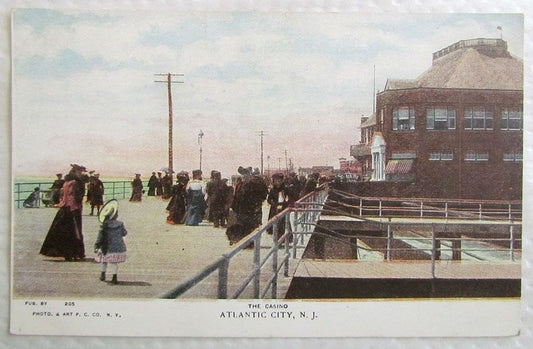 THE CASINO ATLANTIC CITY N.J. UNDIVIDED ANTIQUE POSTCARD