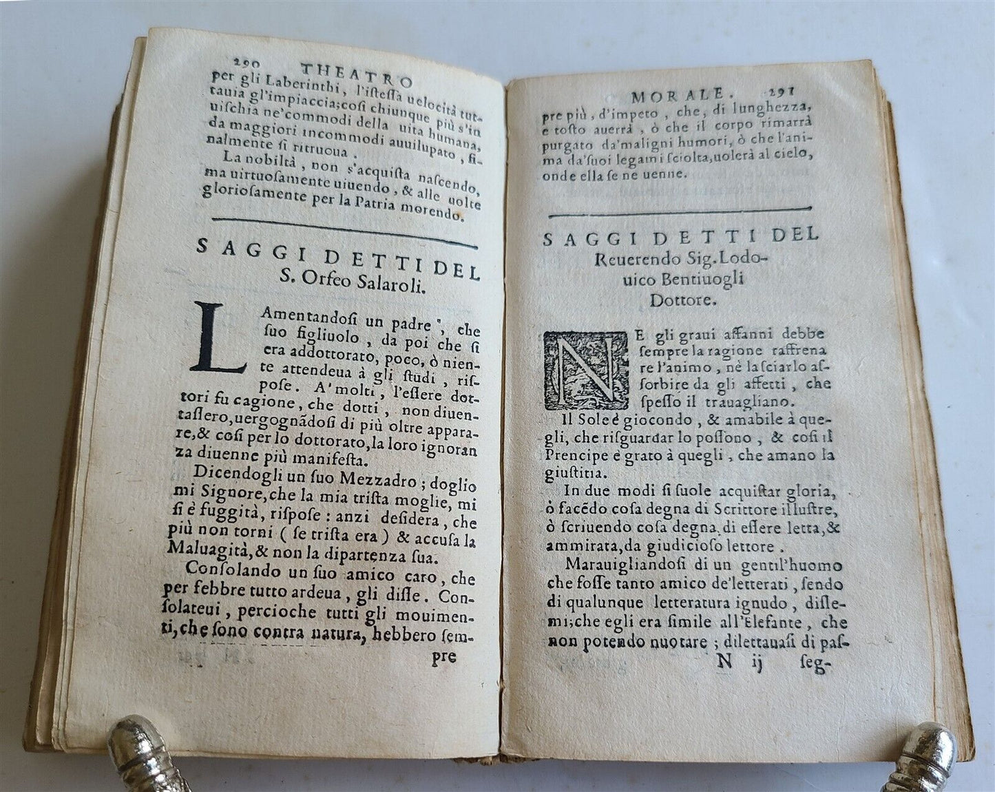 1582 Theatro morale de moderni ingegni by Cherubino Ghirardacci antique VELLUM