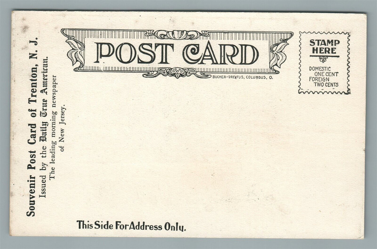 TRENTON NJ HIGH SCHOOL ANTIQUE POSTCARD