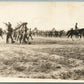 WWI AMERICAN SOLDIERS HORSEMEN ANTIQUE REAL PHOTO POSTCARD RPPC