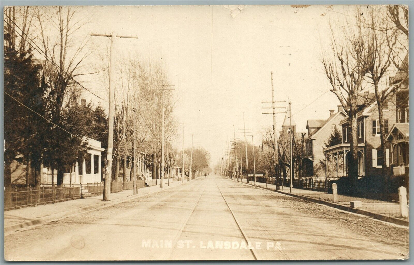 LANSDALE PA MAIN STREET ANTIQUE REAL PHOTO POSTCARD RPPC