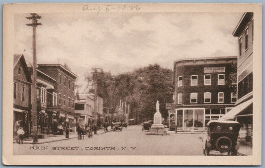 CORINTH NY MAIN STREET ANTIQUE POSTCARD