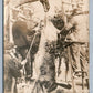 EXAGGERATED RABBIT HUNTING THEME ANTIQUE REAL PHOTO POSTCARD RPPC