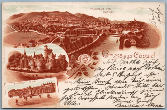 GRUSS AUS CASSEL GERMANY UNDIVIDED 1899 ANTIQUE POSTCARD