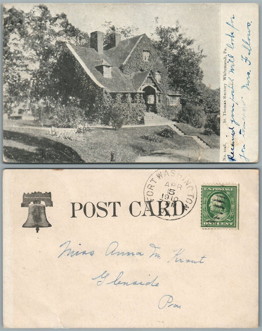 WHITEMARSH PA ST.THOMAS RECTORY ANTIQUE UNDIVIDED POSTCARD