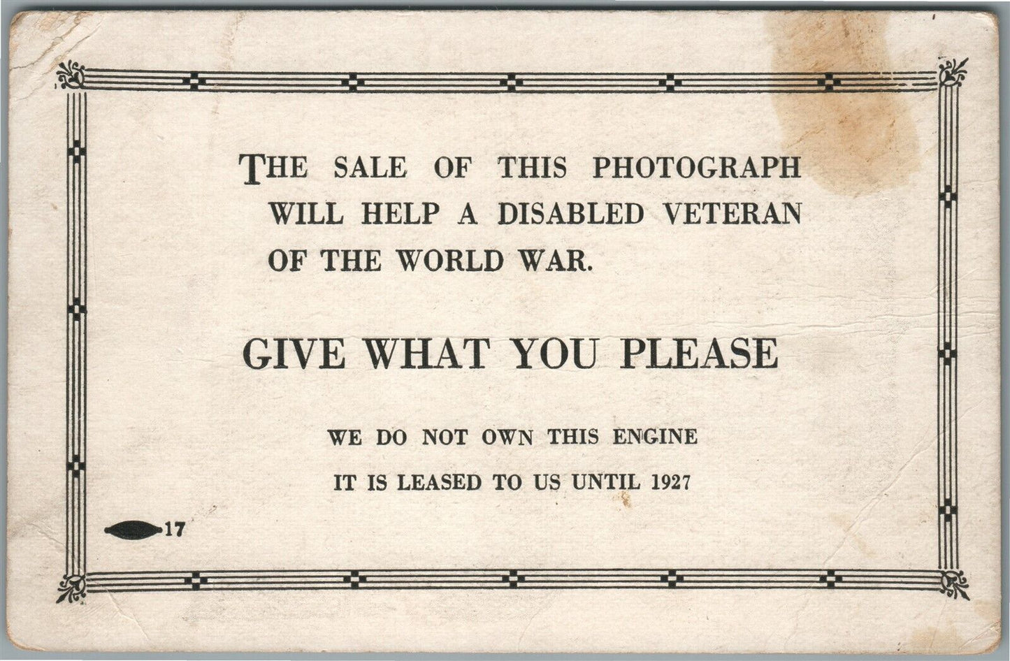 AMERICA'S GREATEST FORD-O-MOTIVE ANTIQUE POSTCARD for DISABLED VETERANS