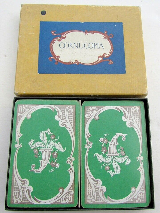 VINTAGE CORNUCOPIA PLAYING CARDS DOUBLE DECK ARRCO Playing Cards Co. Chicago IL