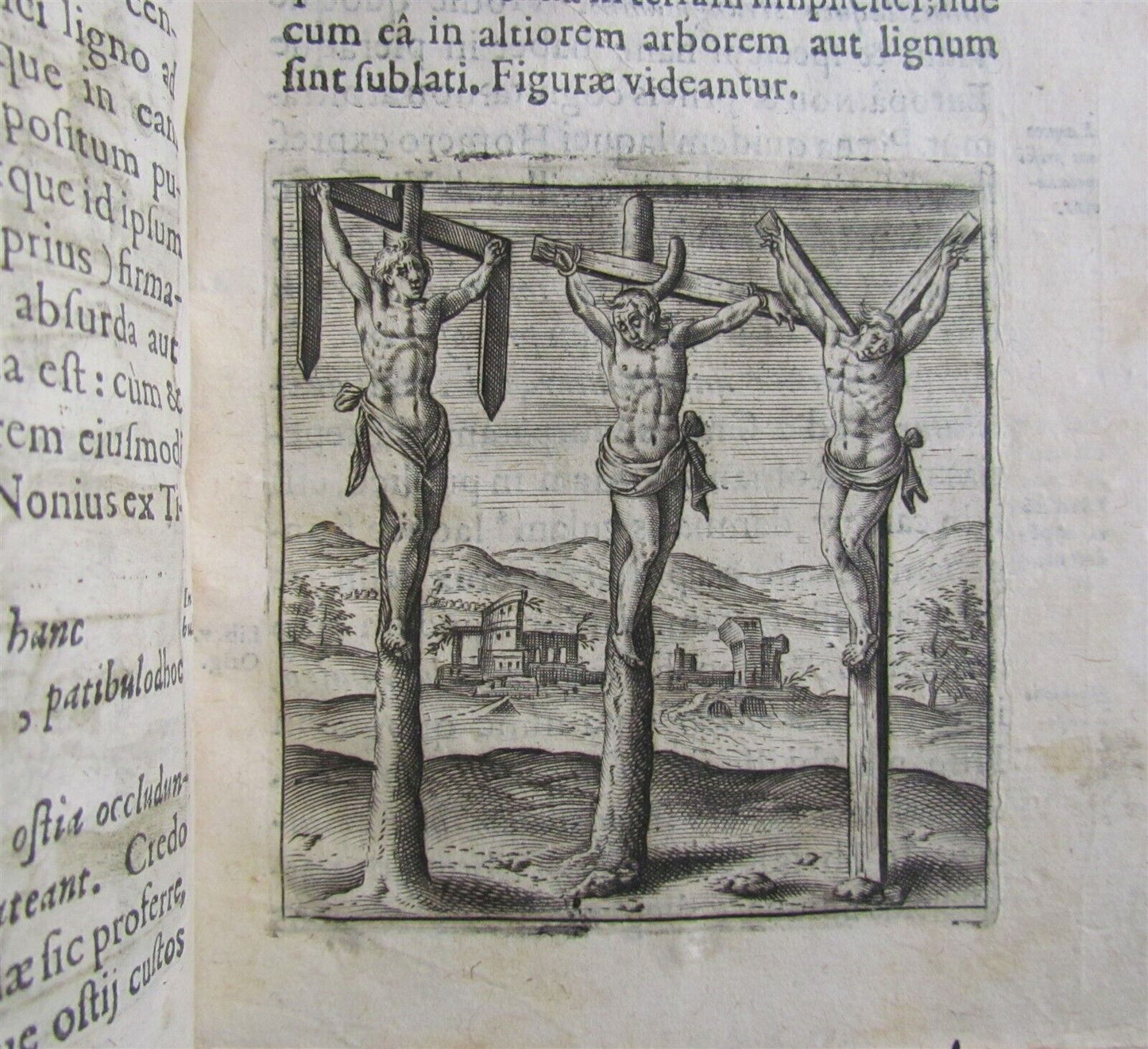 1602 DE CRUCE LIBRI TRES by Justus LIPSIUS antique ILLUSTRATED w/ 19 WOODCUTS