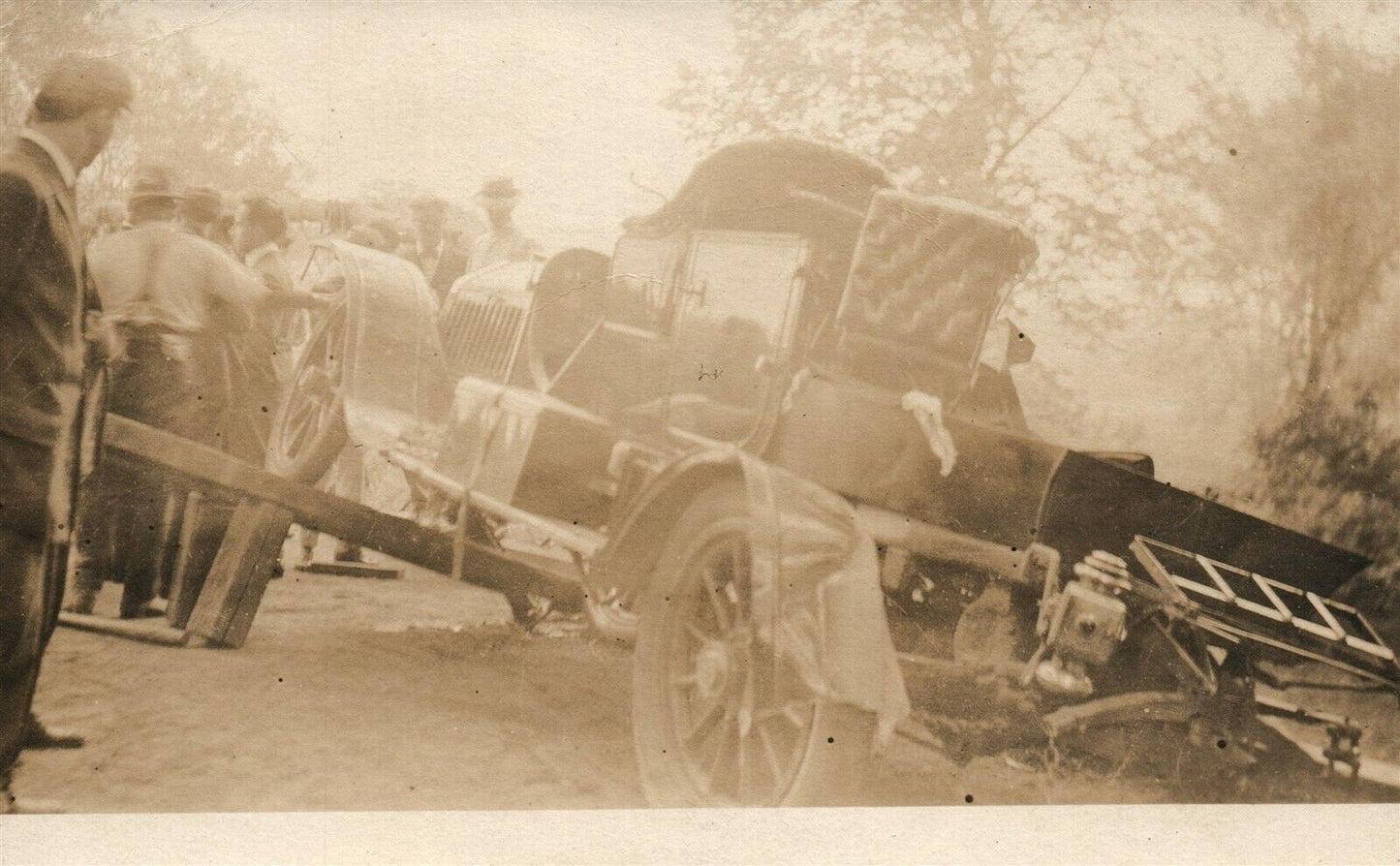 OLD CAR TRANSPORTATION ANTIQUE REAL PHOTO POSTCARD RPPC automobile