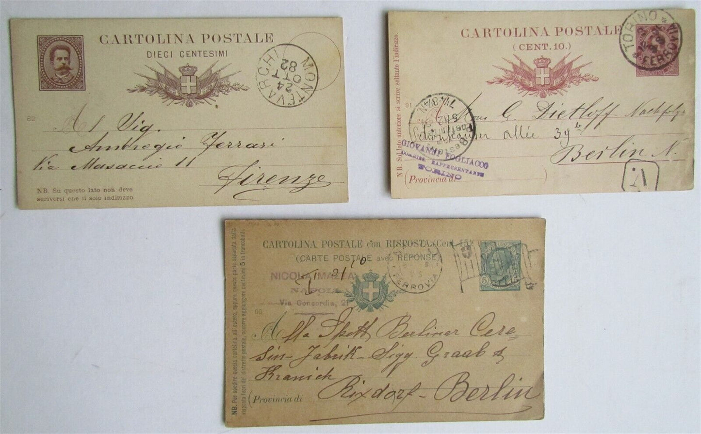 ITALY lot of 15 late 19th CENTURY ANTIQUE POSTCARDS