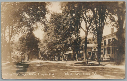 GRAHAM CLYDE NY WEST GENESEE STREET ANTIQUE REAL PHOTO POSTCARD RPPC