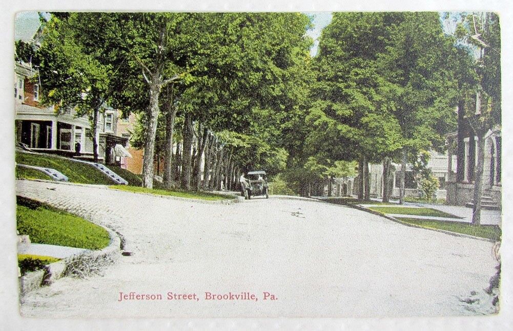 ANTIQUE POSTCARD JEFFERSON STREET BROOKVILLE PA