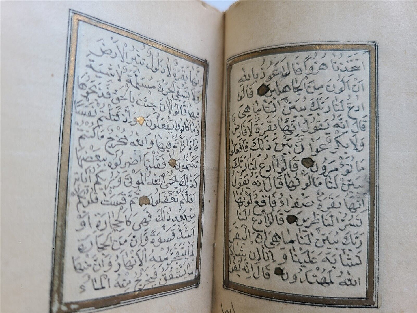 early 19th CENTURY MANUSCRIPT KORAN ISLAMIC antique ILLUMINATED small QURAN