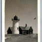 WOODS HOLE HARBOR MA NOBSKA POINT LIGHTHOUSE VINTAGE REAL PHOTO POSTCARD RPPC