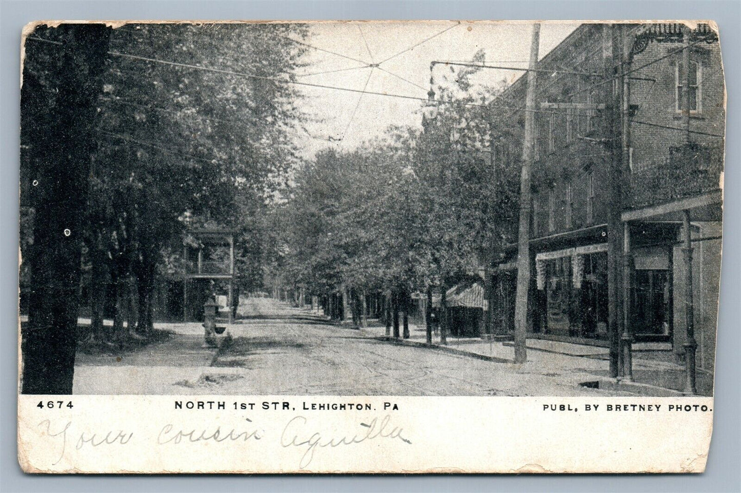 LEHIGHTON PA NORTH 1st STREET ANTIQUE POSTCARD