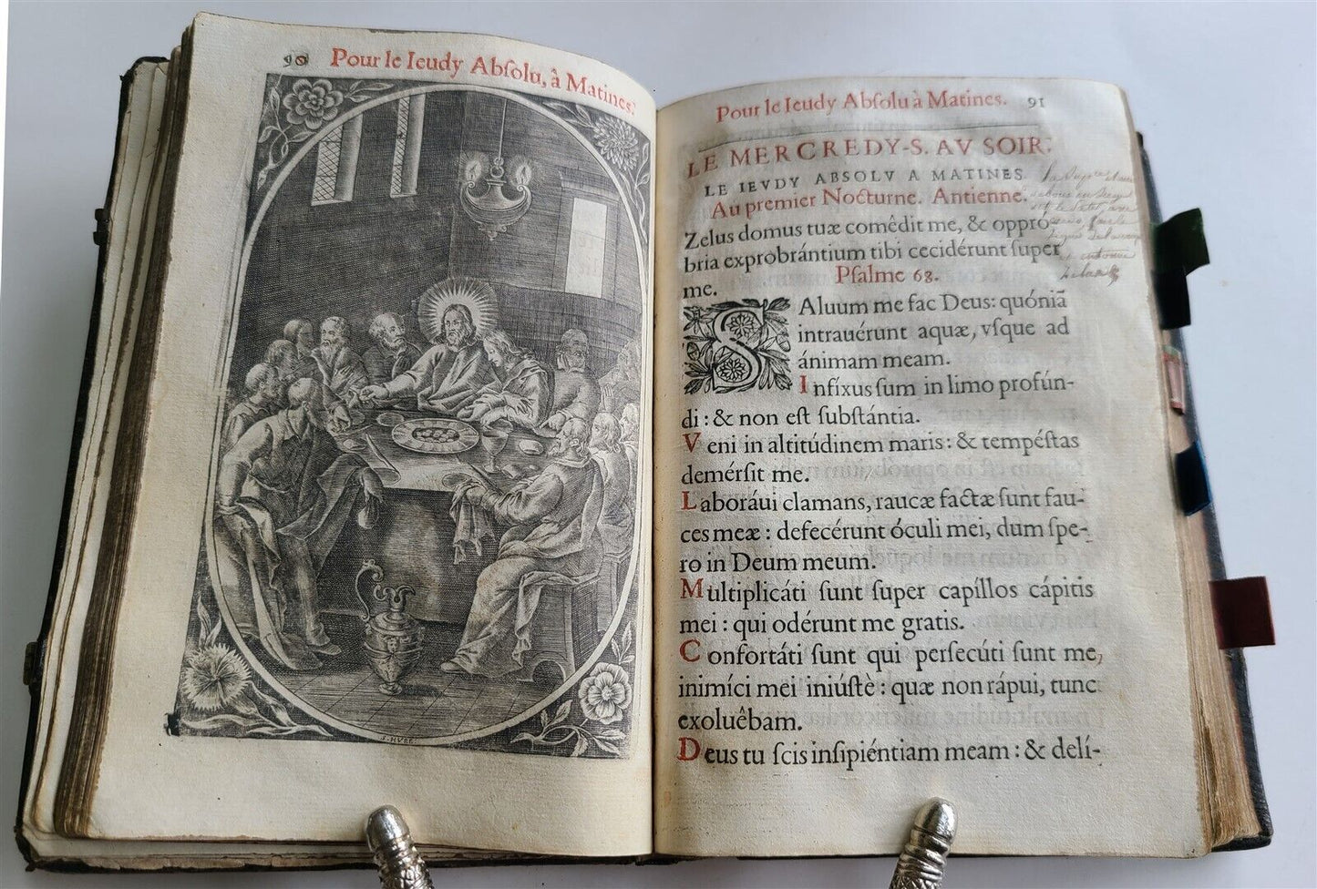 1647 L'OFFICE DE LA SEMAINE SAINCTE antique MISSAL BREVIARY