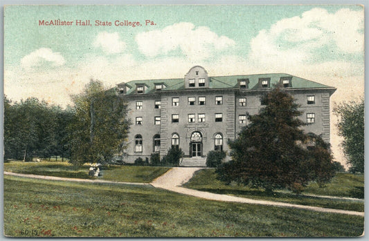 STATE COLLEGE PA McALLISTER HALL ANTIQUE POSTCARD