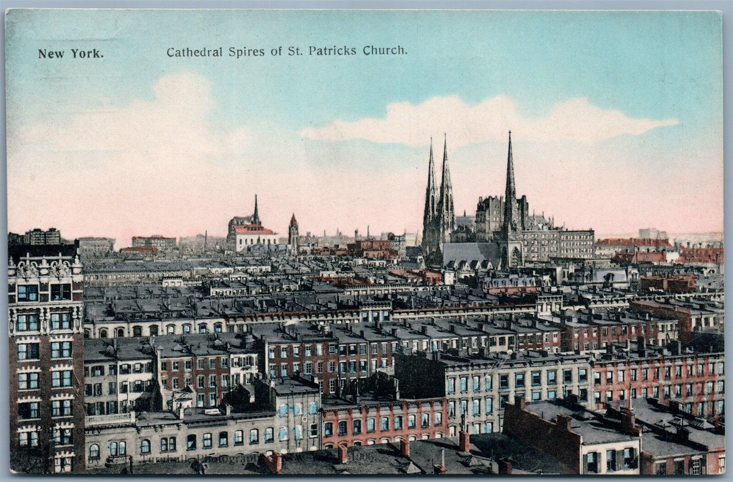NEW YORK NY ST.PATRICK'S CHURCH ANTIQUE POSTCARD