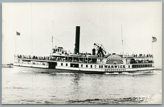 STEAMBOAT WARWICK VINTAGE REAL PHOTO POSTCARD RPPC