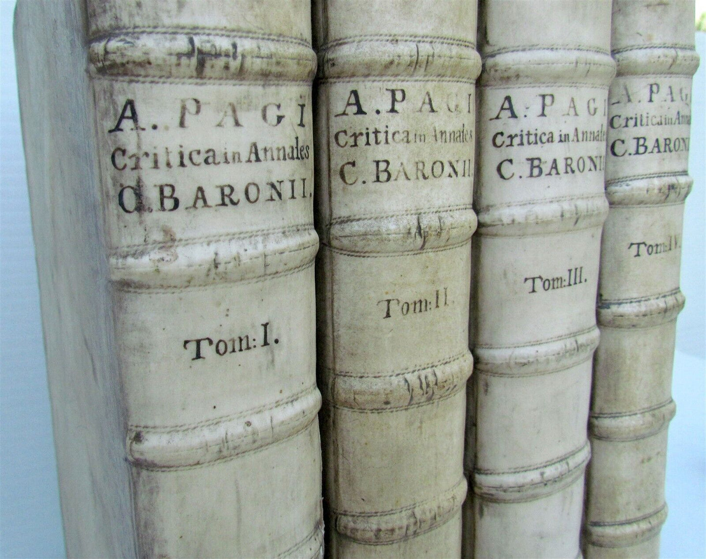 1727 4 volumes CHURCH HISTORY VELLUM BOUND FOLIOS by C. BARONII