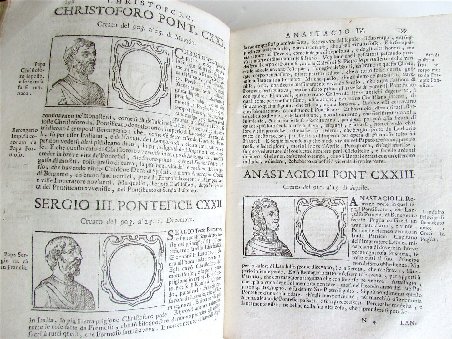 1715 BARTOLOMEO PLATINA LIVES of POPES antique 18th CENTURY ILLUSTRATED