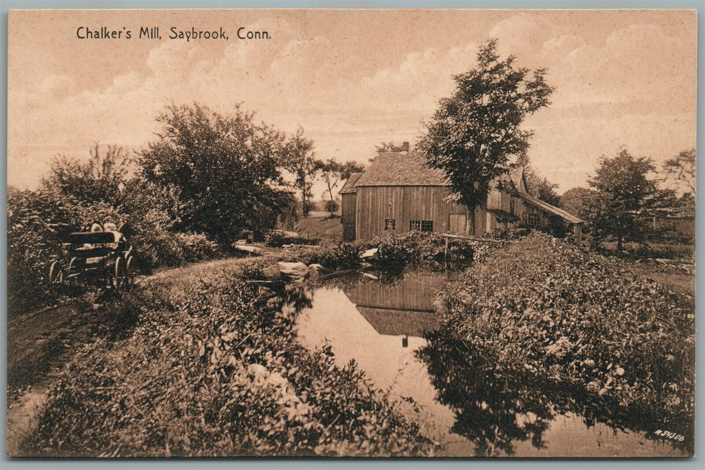 SAYBROOK CT CHALKER'S MILL ANTIQUE POSTCARD