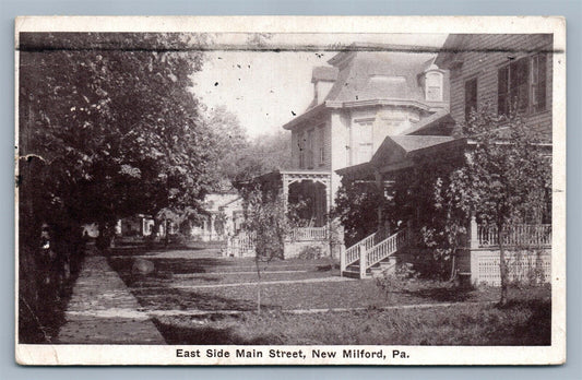 NEW MILFORD PA EAST SIDE MAIN STREET ANTIQUE POSTCARD