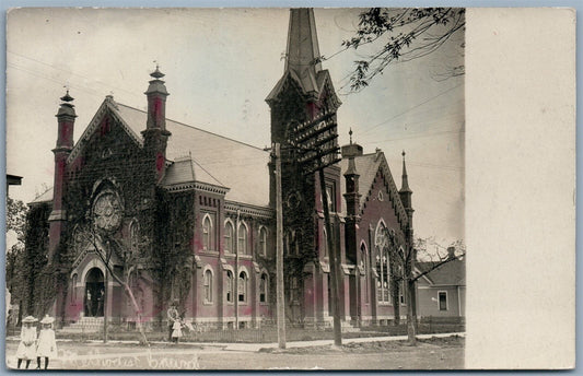 JAMESTOWN NY METHODIST CHURCH 1907 ANTIQUE REAL PHOTO POSTCARD RPPC