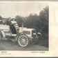 BROCKTON MA TOURING in a WHITE - OLD AUTOMOBILE ANTIQUE POSTCARD