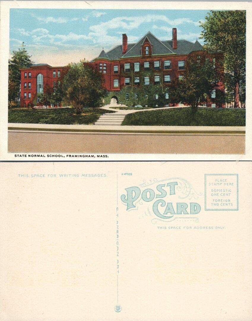 STATE NORMAL SCHOOL FRAMINGHAM MA ANTIQUE POSTCARD