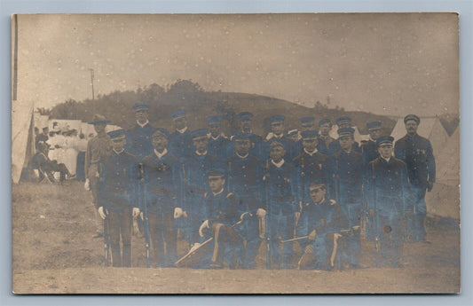 WWI AMERICAN MILITARY GROUP ANTIQUE REAL PHOTO POSTCARD RPPC