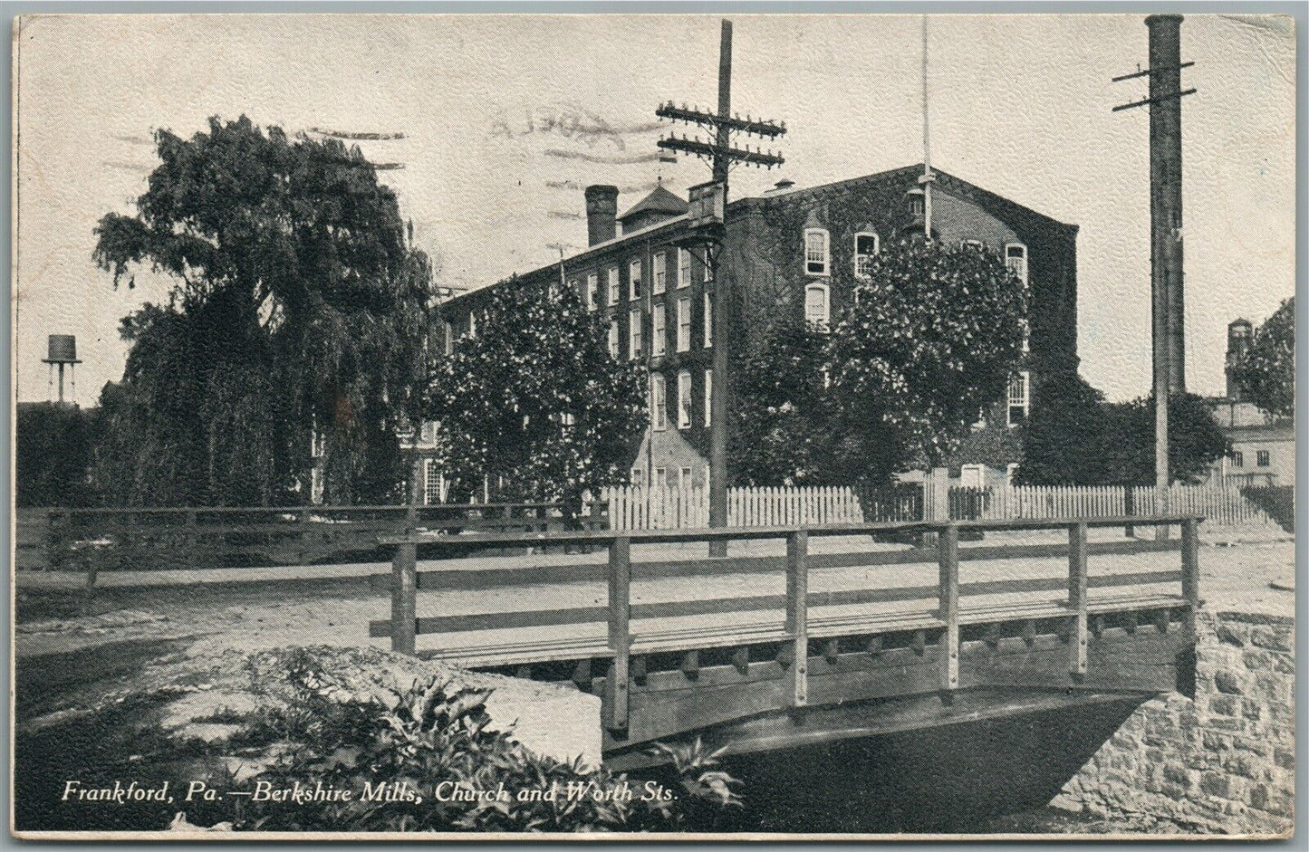 FRANKFORD PA BERKSHIRE MILLS ANTIQUE POSTCARD