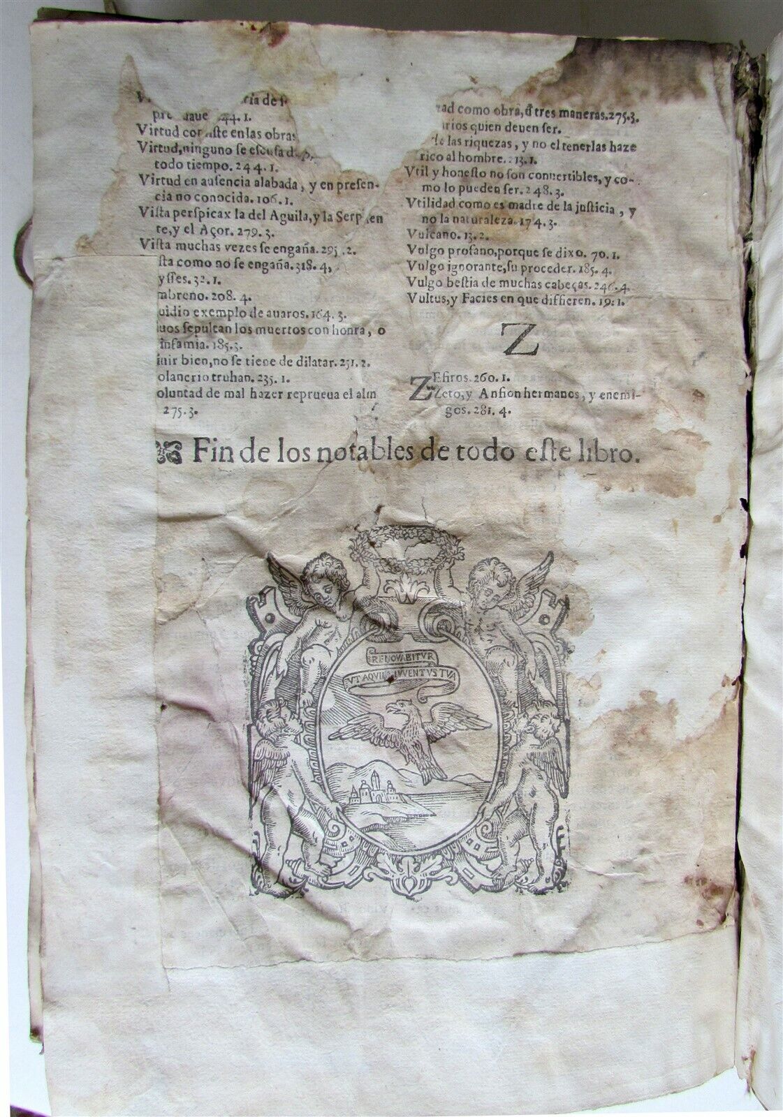 1599 HORACE WORKS in SPANISH antique POETRY VELLUM Q. HORATII FLACCI V.de Biedma