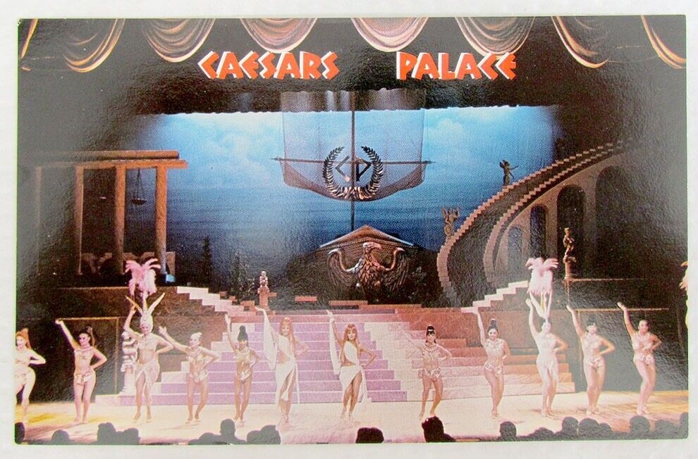 CAESARS PALACE HOTEL DANCE SHOW LAS VEGAS NEVADA VINTAGE ADVERTISING POSTCARD