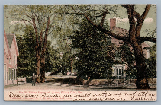 KITTERY POINT ME SIR WILLIAM PEPPERRELL HOUSE ANTIQUE POSTCARD