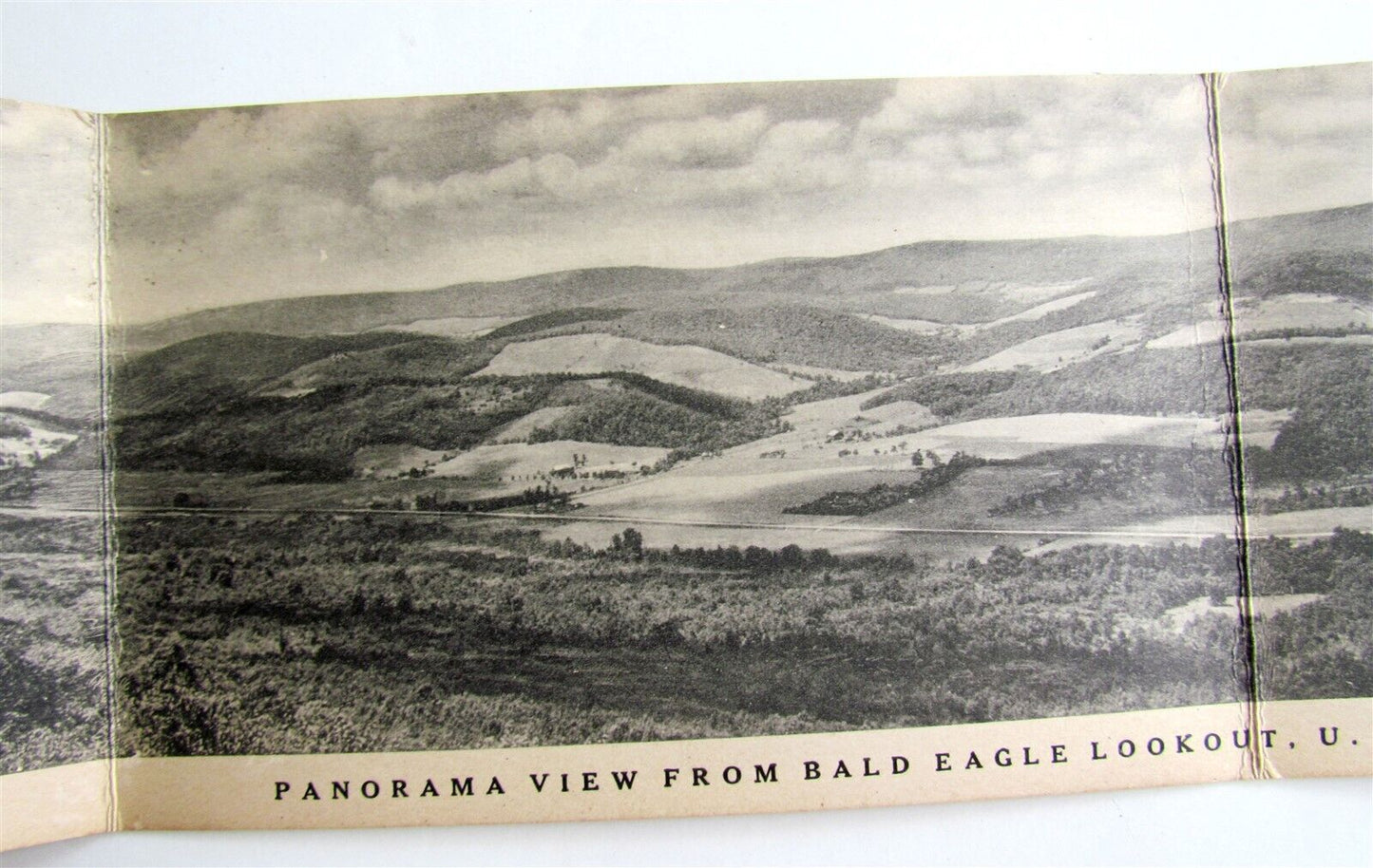 BALD EAGLE VALLEY STATE COLLEGE PA VIEWS 5 PARTS FOLDING VINTAGE POSTCARD