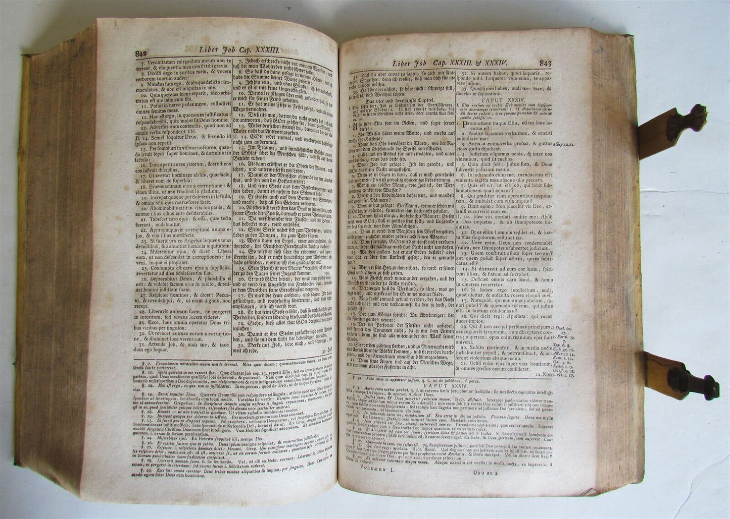 1771 BIBLE PIGSKIN MASSIVE FOLIO antique BIBLIA SACRA LATINO-GERMANICA